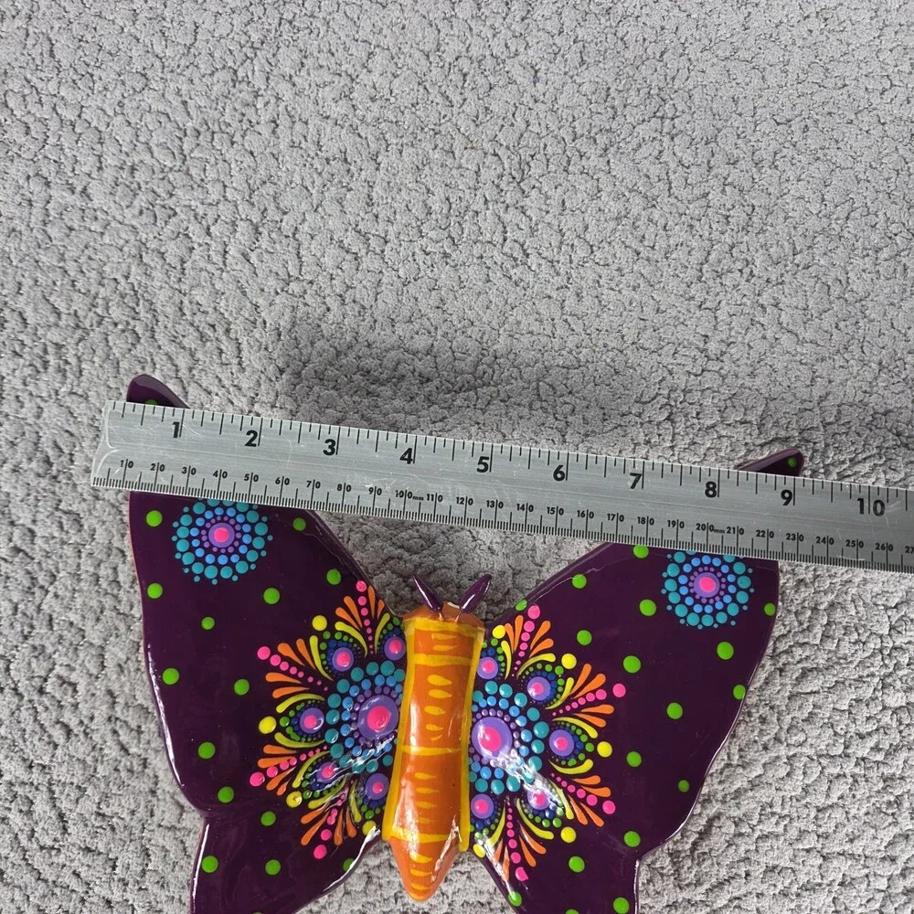Clay Butterfly Mexican Handmade Art Wall Hanging 9